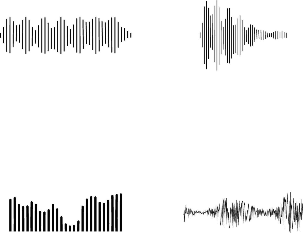 musik ljud Vinka. svart musik ljud vågor. audio teknologi, musik puls.vektor proffs vektor