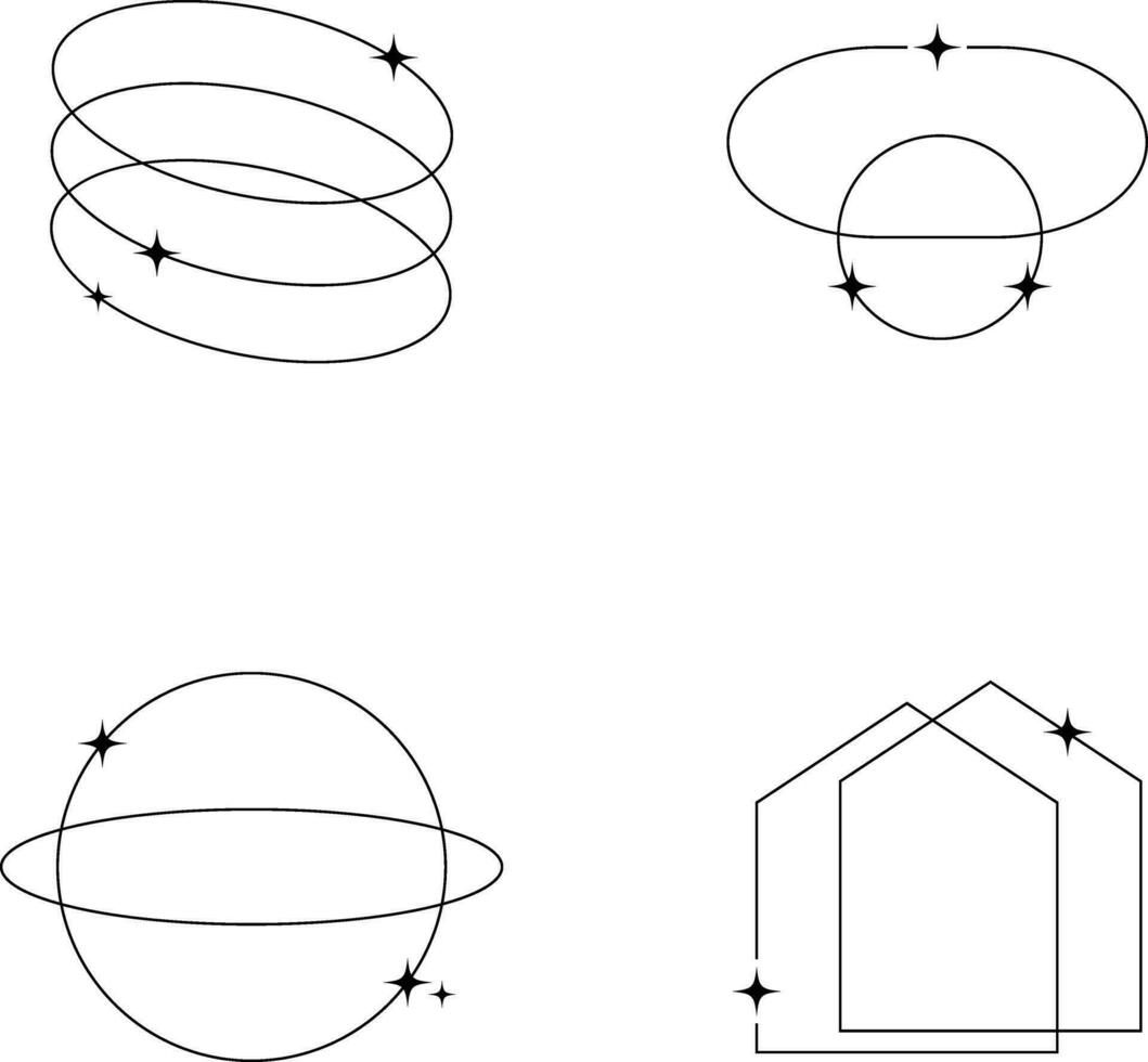 Monoline minimalistisch gestalten Satz. zum Design Elemente Vorlagen. Vektor Illustration.