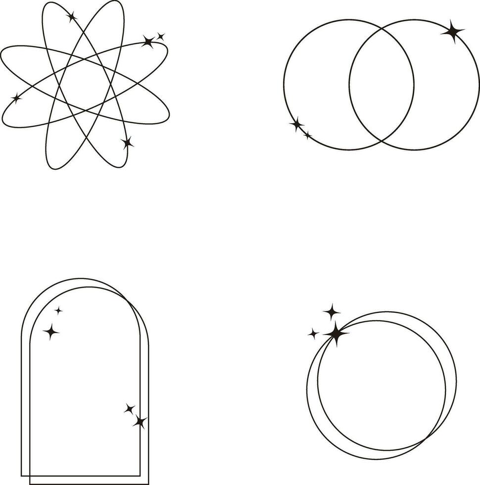 monoline minimalistisk form samling för design element mallar.vektor illustration vektor