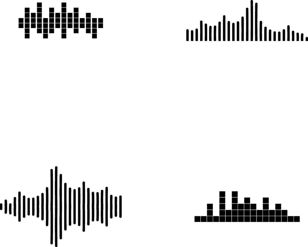 musik ljud Vinka. svart musik ljud vågor. audio teknologi, musik puls.vektor proffs vektor