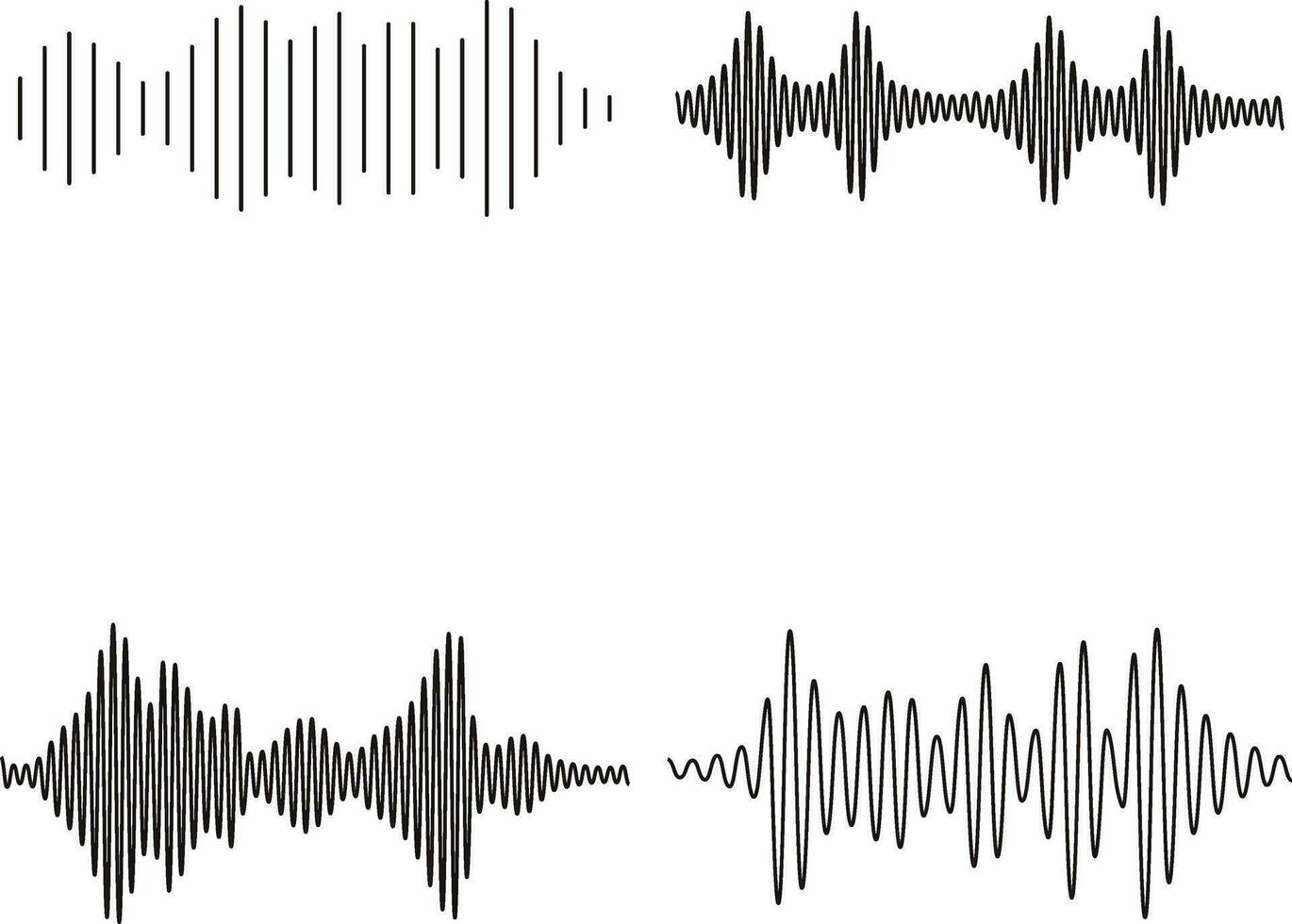 Musik- Klang Welle. Grafik Design Element, medizinisch Ausrüstung, Musik- Anwendungen. isoliert Vektor Illustration.