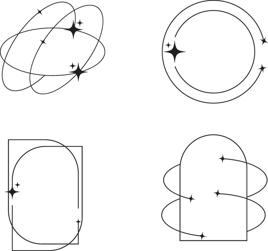 Monoline minimalistisch gestalten Sammlung zum Design Elemente Vorlagen. Vektor Illustration