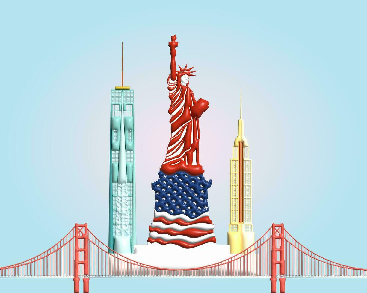 die Architektur Wahrzeichen im Amerika Symbol und Symbol von san Francisco und Neu York. vektor