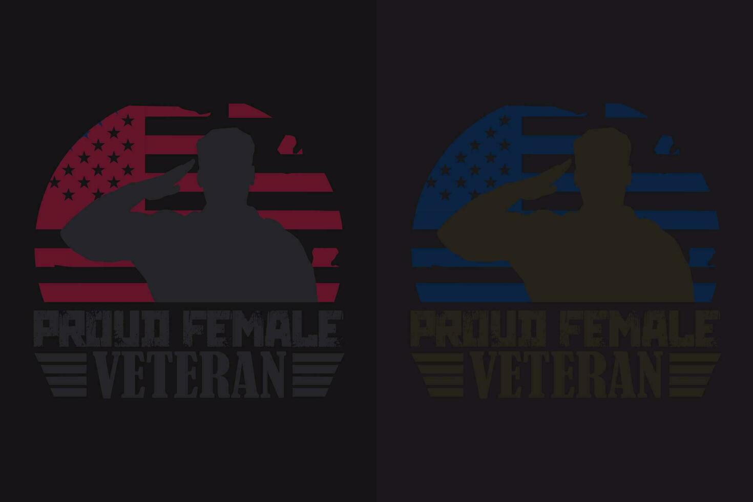 stolz weiblich Veteran, Veteran Liebhaber Shirt, Militär- Shirt, 4 .. von Juli, Heer Veteran Flagge T-Shirts, Veteran USA Militär, Veteran Papa Opa, Denkmal Tag Geschenk, uns Veteran vektor