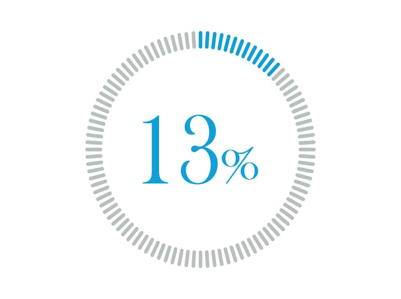 13 procent läser in. 13 procent läser in cirkel diagram infographics vektor, procentsats redo till använda sig av för webb design. vektor