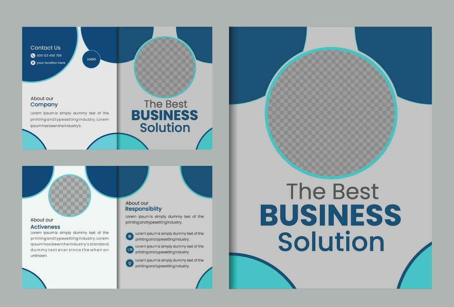 modern företag företags- bifold broschyr mall, kreativ begrepp vikta flygblad, eller bifold broschyr 4 sida broschyr mall . vektor