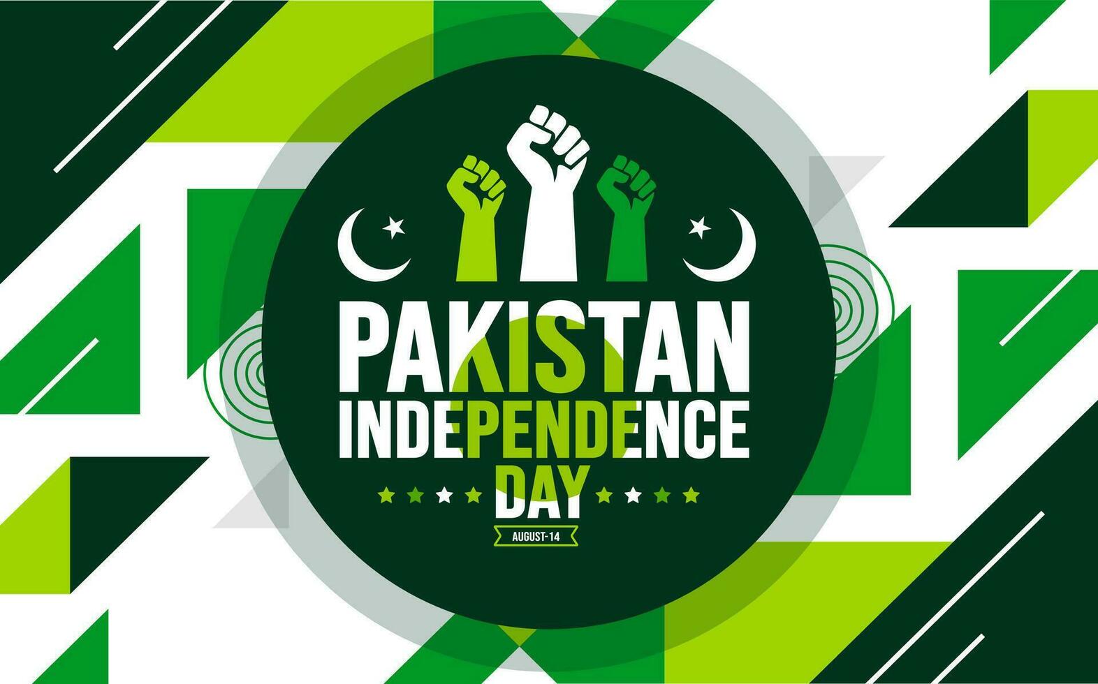 14 augusti pakistan oberoende dag bakgrund mall. Semester begrepp. bakgrund, baner, plakat, kort, och affisch design mall med text inskrift och standard Färg. du m e azadi vektor
