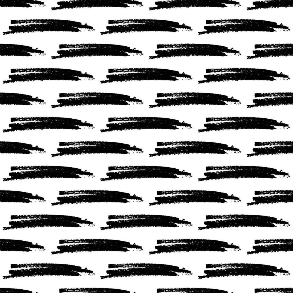 nahtlos Muster mit schwarz Marker Pinselstriche im abstrakt Formen auf Weiß Hintergrund. Vektor Illustration