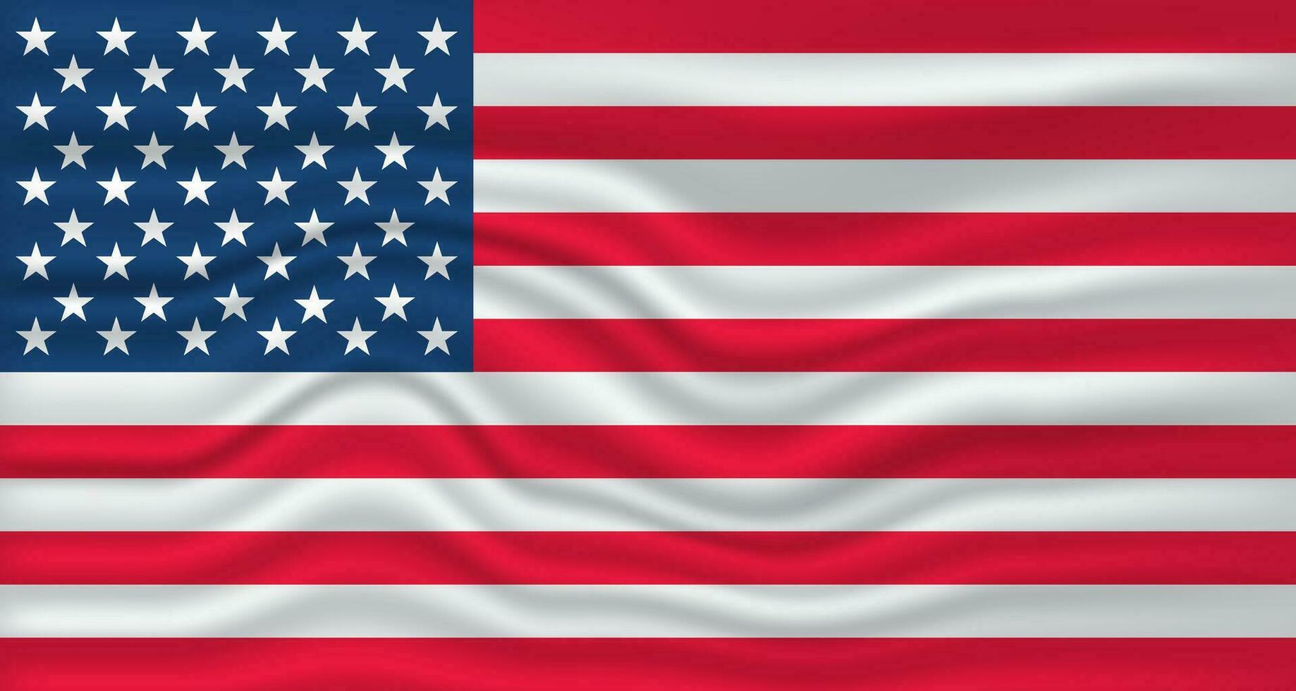 USA flagga Vinka vektor design uppsättning. förenad stat av Amerika flagga design med vinka.