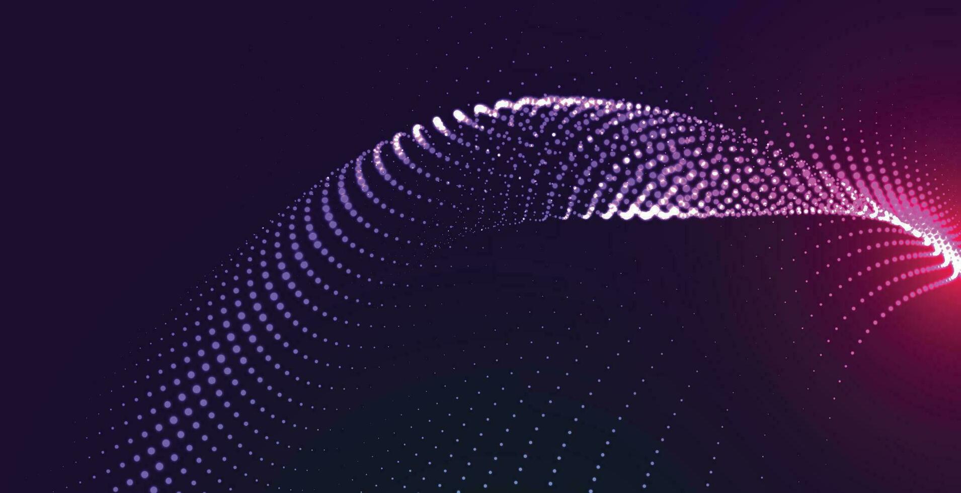 abstrakt Gradient Welle von Partikel. groß Daten. Digital Hintergrund. futuristisch Vektor Illustration.