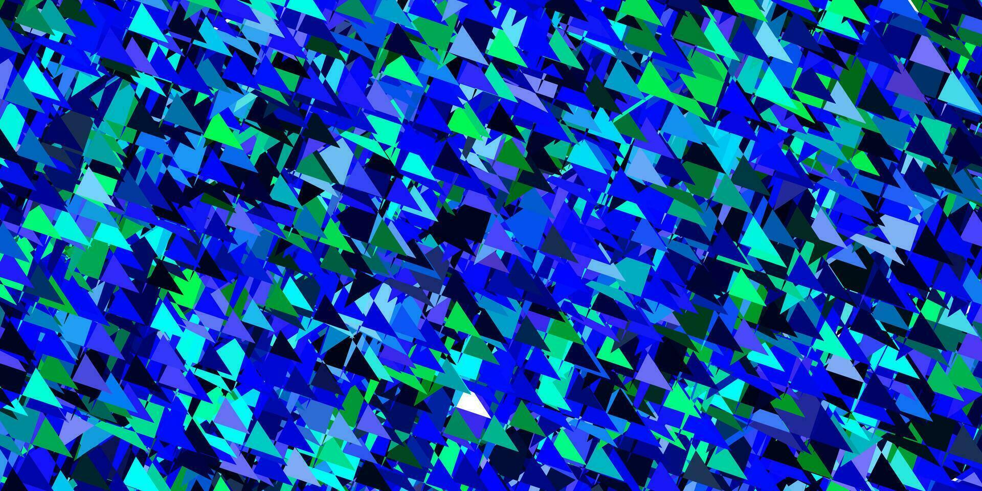 dunkelblaue, grüne Vektorvorlage mit Dreiecksformen. vektor