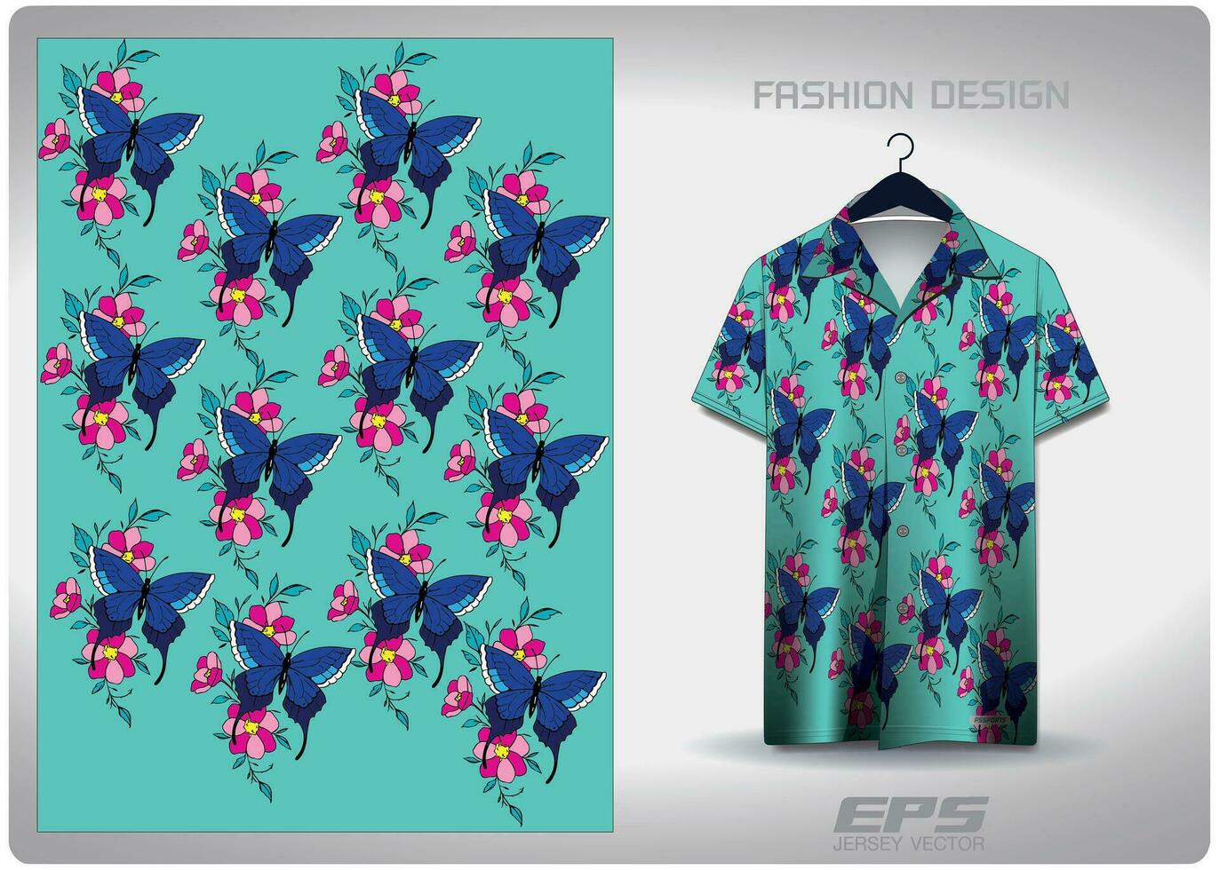 vektor hawaiian skjorta bakgrund bild.blommor och fjärilar mönster design, illustration, textil- bakgrund för hawaiian skjorta, tröja hawaiian skjorta