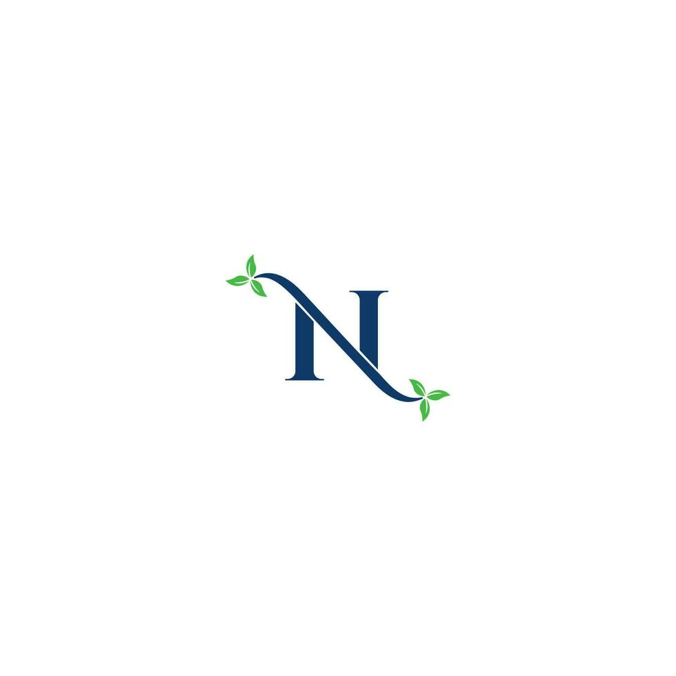 n Natur Blatt Logo Design Vektor