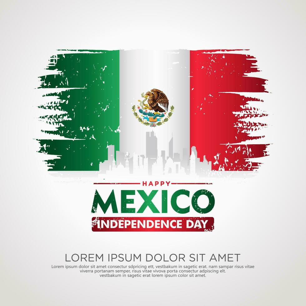 mexico oberoende dag hälsning kort mall. vektor