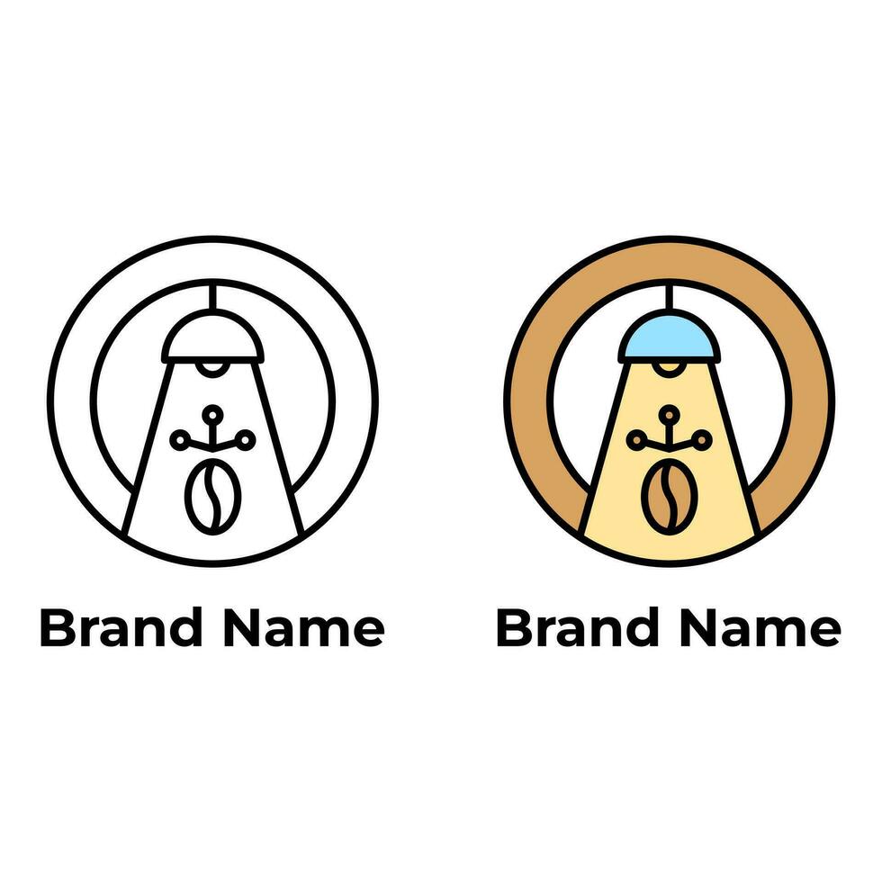 de logotyp design med cirkulär lampor och kaffe former är lämplig för Kafé och restaurang företag logotyper vektor