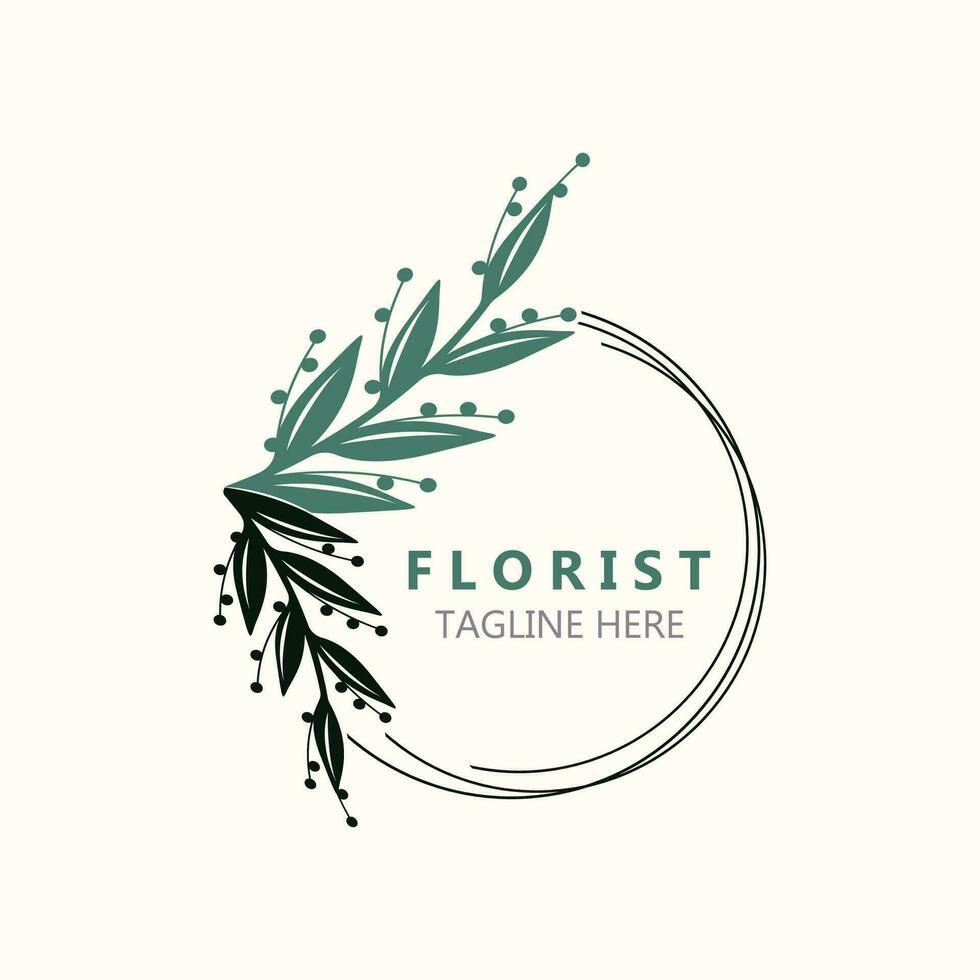 Florist Logo schön Blumen- Blatt und Blume Vektor Kunst, Symbol Grafik Dekoration Geschäft Hochzeit Vorlage