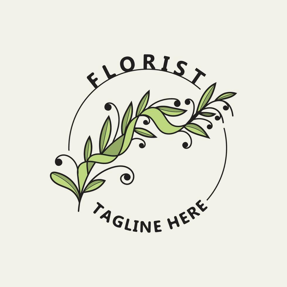 Florist Logo schön Blumen- Blatt und Blume Vektor Kunst, Symbol Grafik Dekoration Geschäft Hochzeit Vorlage