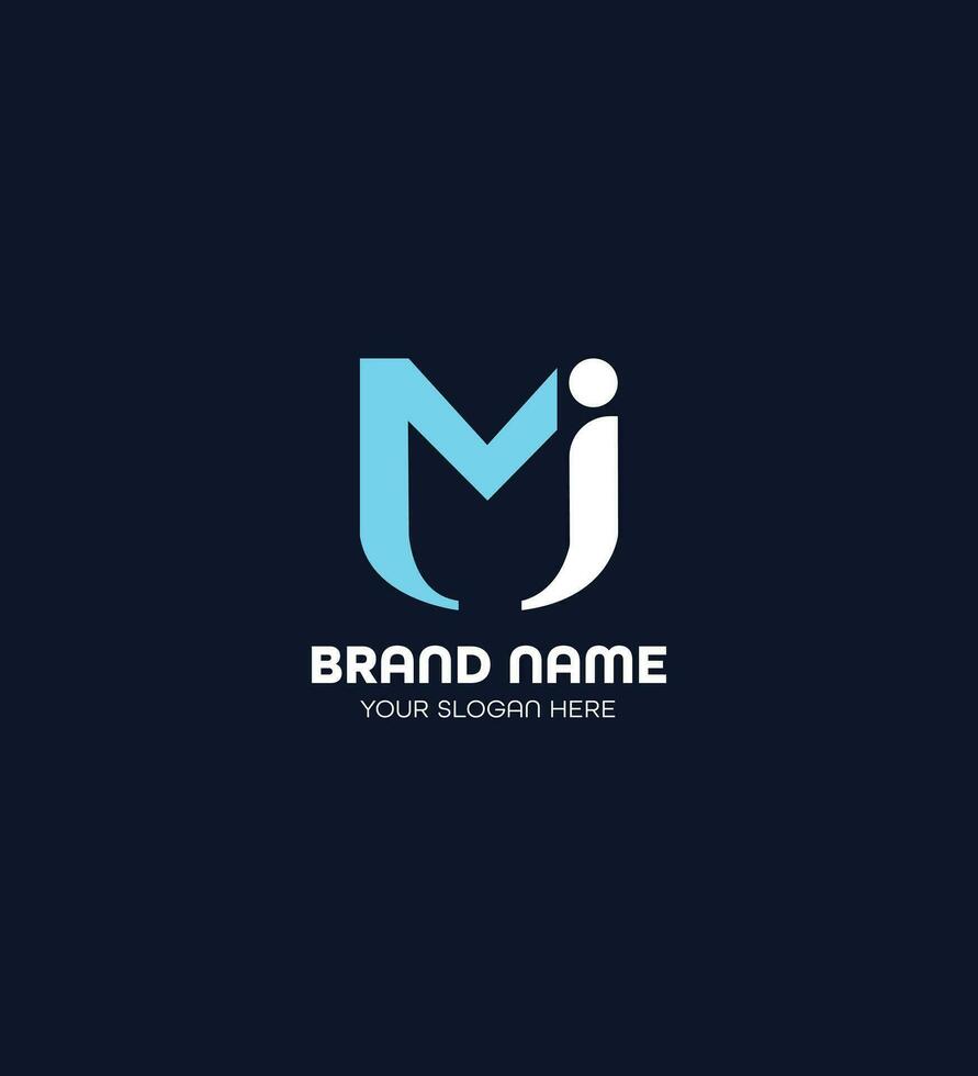 mj modern Brief Logo Design Konzept vektor