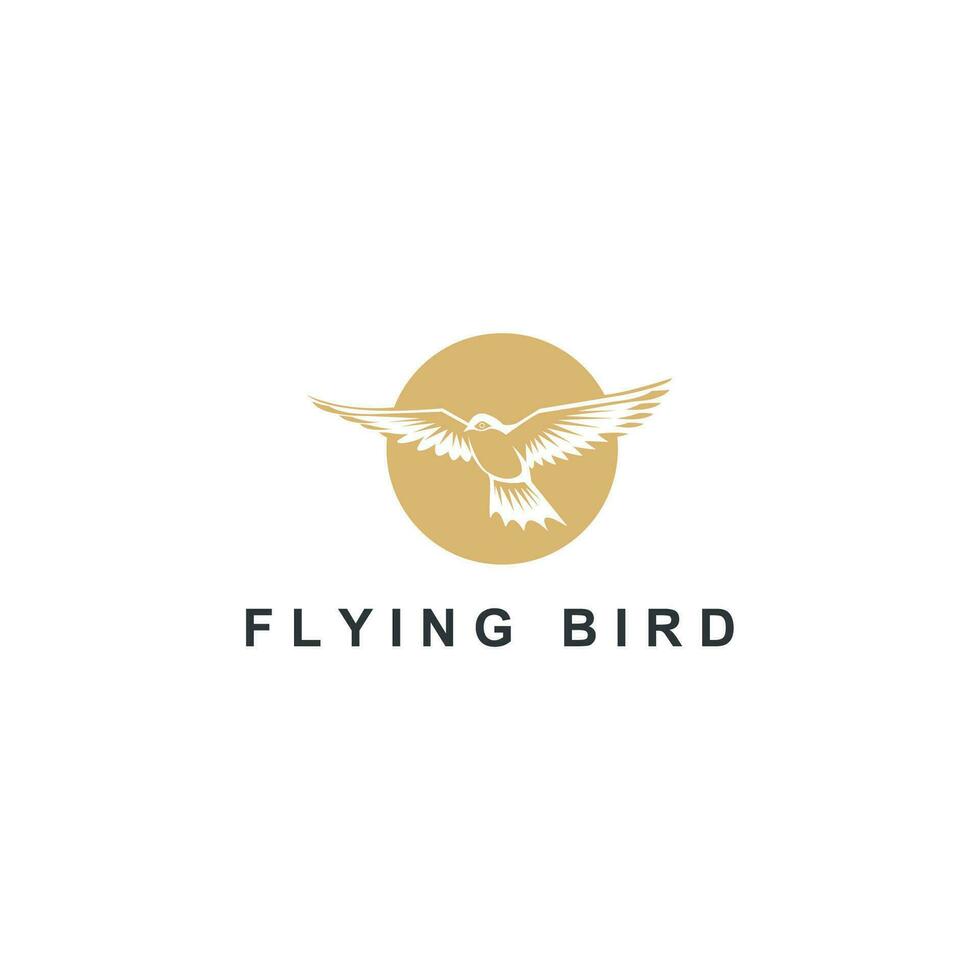 fliegend Vogel Symbol Logo Design Vorlage. golden Vögel fliegend im Kreise Logo Vektor Illustration