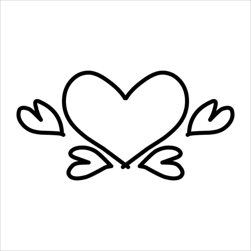kärlek prydnad illustration, valentines dag prydnad, kärlek ikon design med attraktiv kha träsnideri för valentines firande vektor