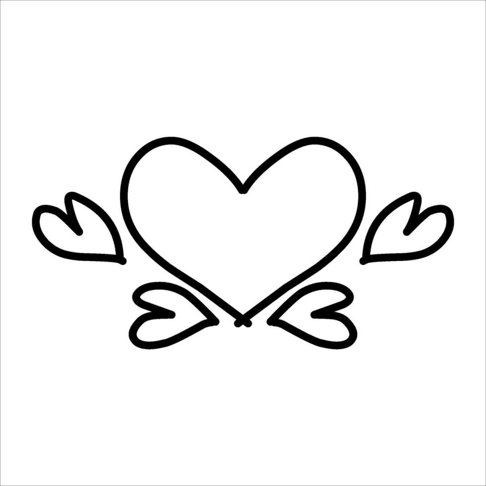 Liebe Ornament Illustration, Valentinsgrüße Tag Ornament, Liebe Symbol Design mit attraktiv kha Carving zum Valentinsgrüße Feier vektor