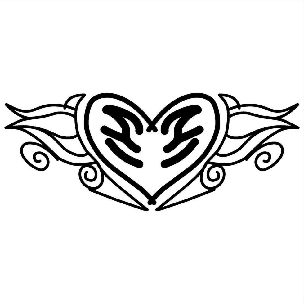 Liebe Ornament Illustration, Valentinsgrüße Tag Ornament, Liebe Symbol Design mit attraktiv kha Carving zum Valentinsgrüße Feier vektor