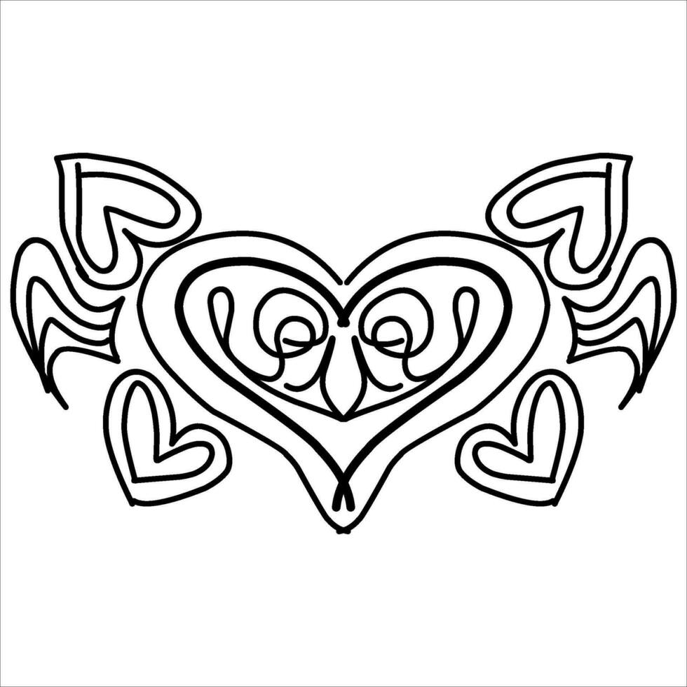 Liebe Ornament Illustration, Valentinsgrüße Tag Ornament, Liebe Symbol Design mit attraktiv kha Carving zum Valentinsgrüße Feier vektor