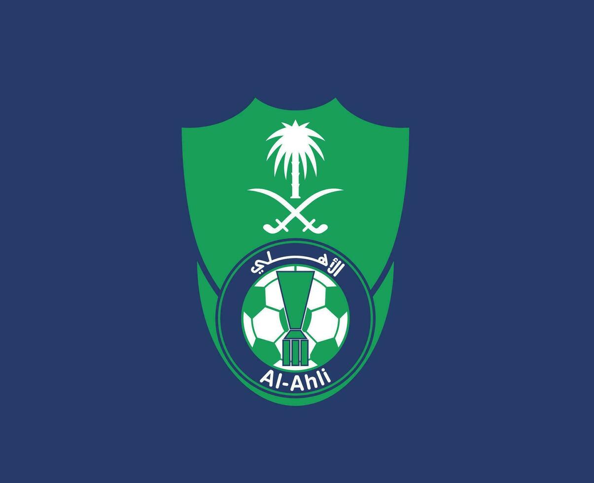 al ahli klubb logotyp symbol saudi arabien fotboll abstrakt design vektor illustration med blå bakgrund