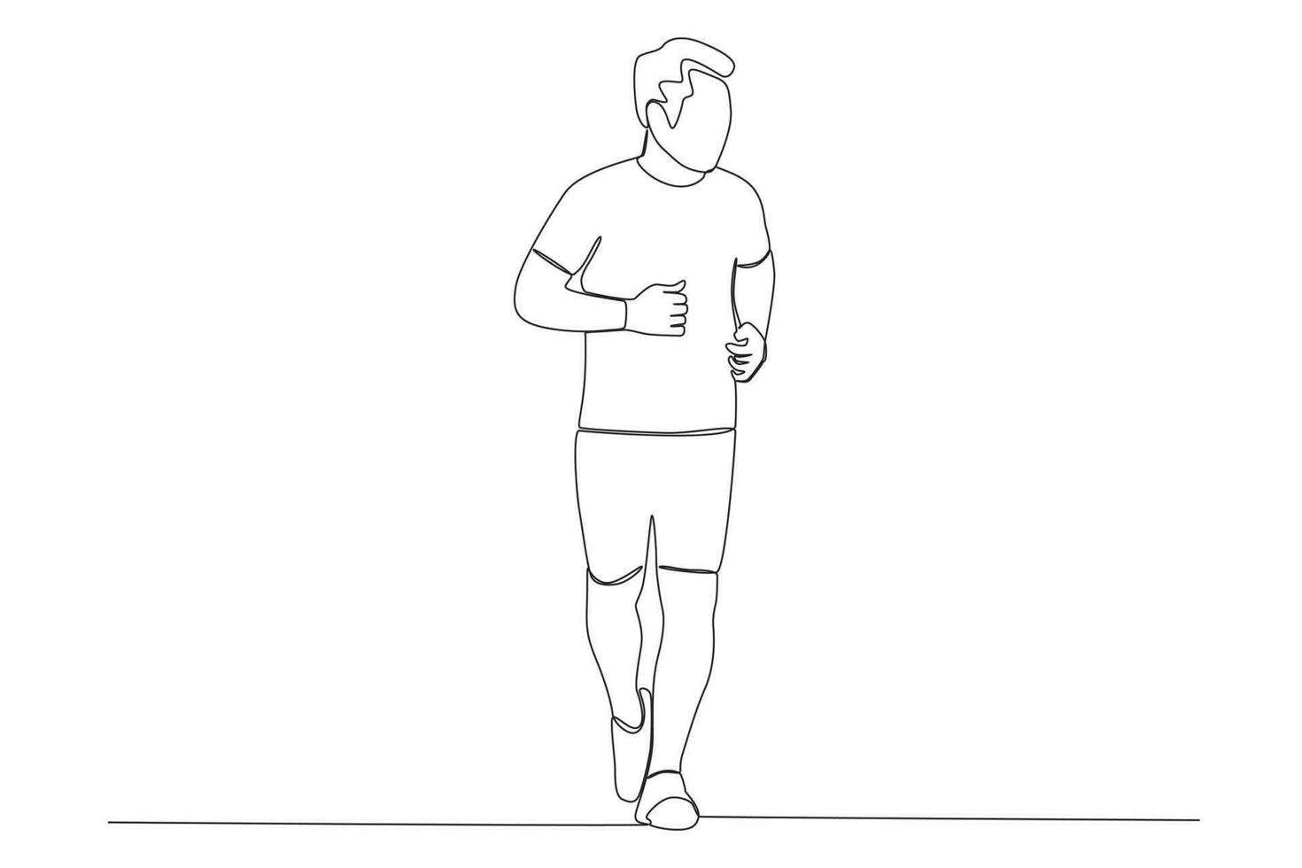 Vektor kontinuierlich Linie Zeichnung von ein Mann tun Laufen Sport Vektor Illustration Prämie Vektor