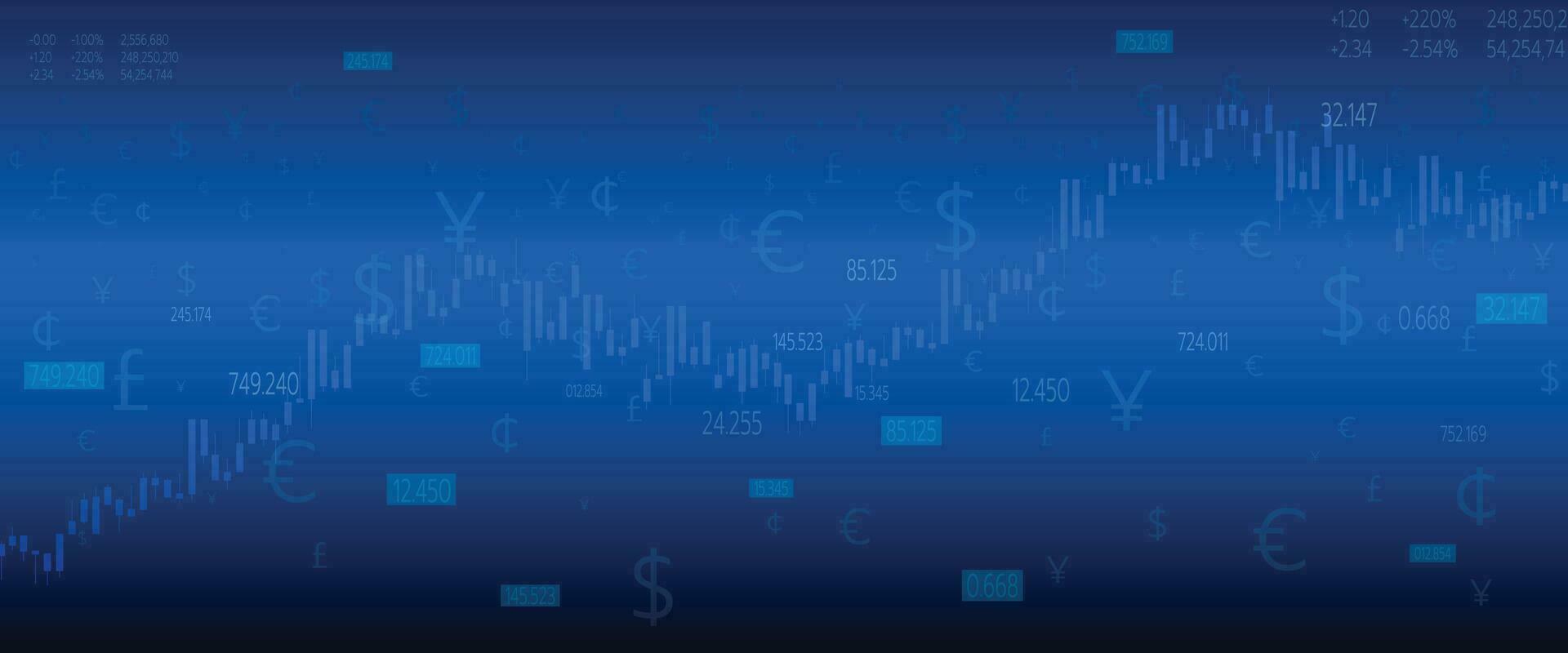 digital finansiell data illustration bakgrund, linje grafisk, linje, finansiera, stock, handel, investering, mörk blå bakgrund, vektor