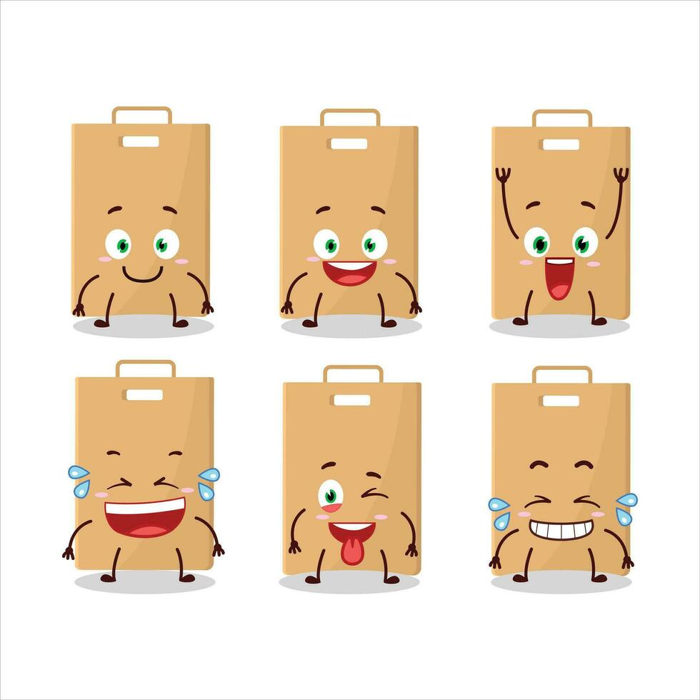 Karikatur Charakter von Essen Tasche mit Lächeln Ausdruck vektor