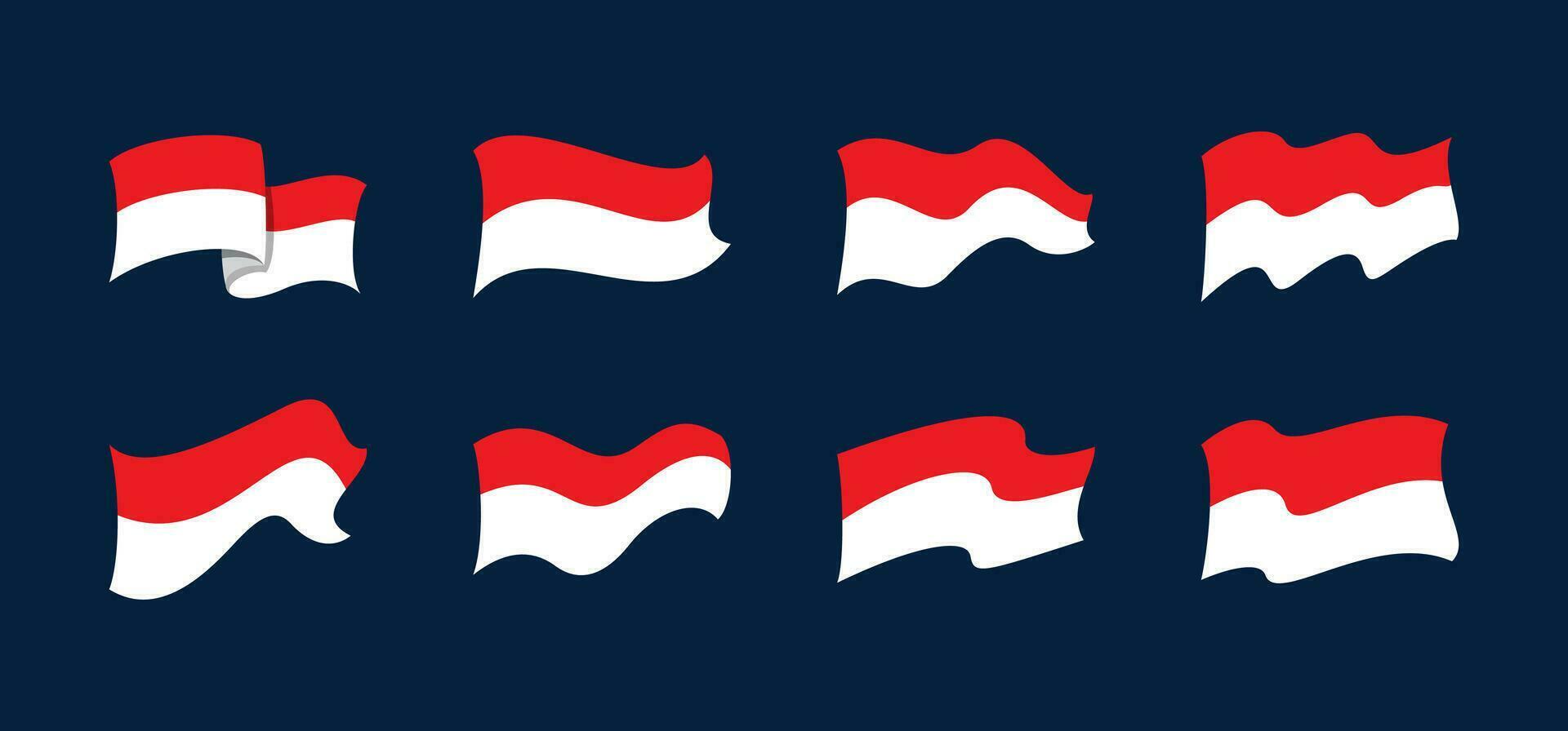 indonesisch Flagge Design Sammlung einstellen vektor