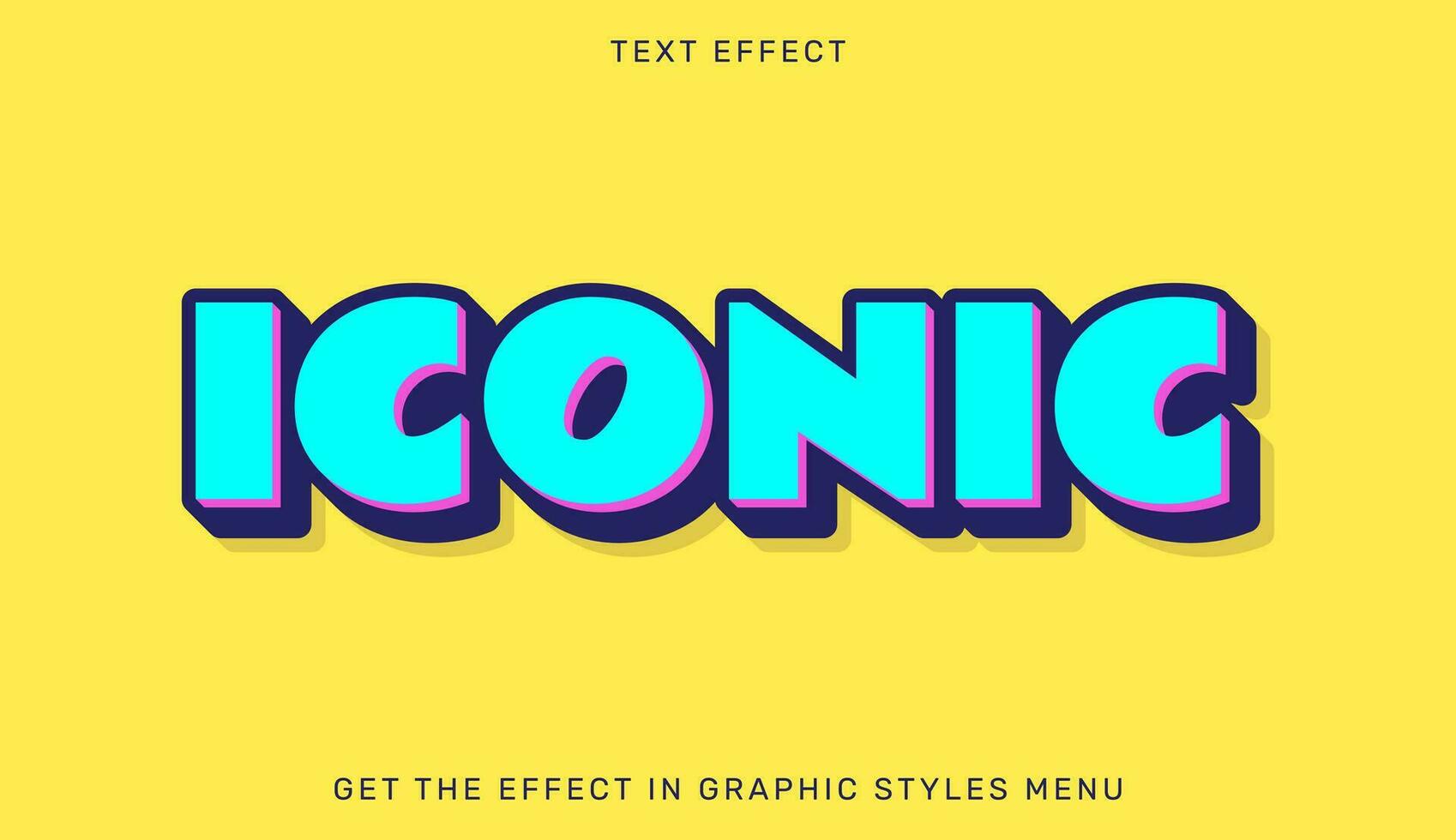 ikoniska redigerbar text effekt i 3d stil vektor