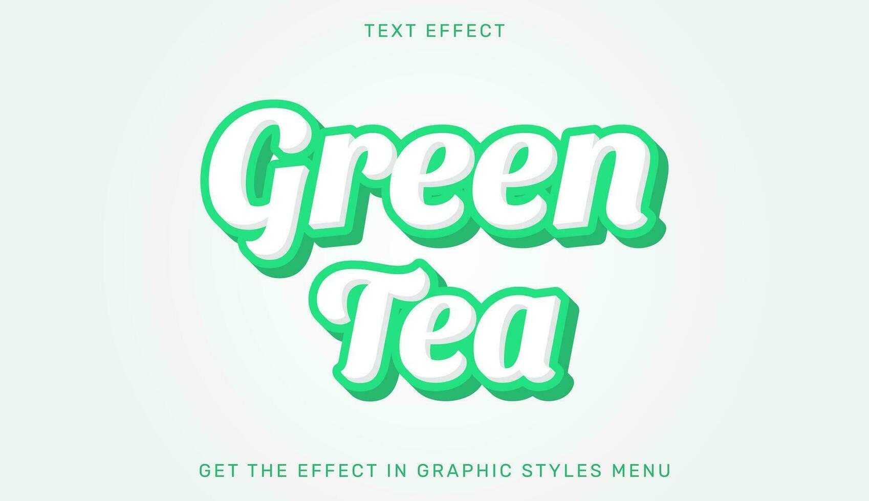 grön te redigerbar text effekt i 3d stil vektor