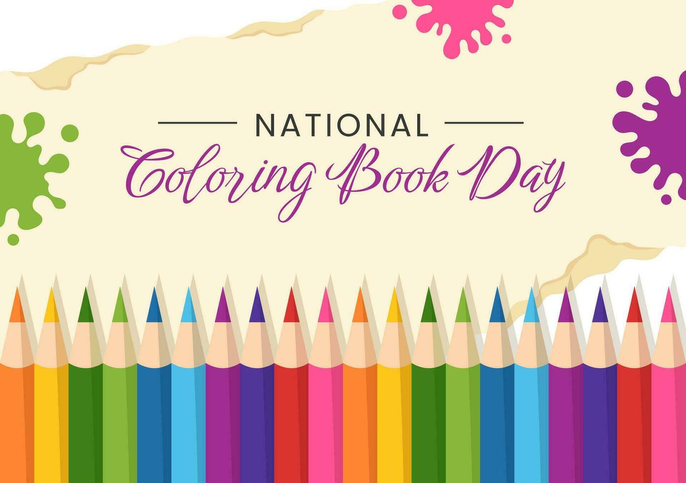 nationell färg bok vektor illustration på 2 augusti med färgad pennor till dra bild i platt tecknad serie hand dragen bakgrund mallar