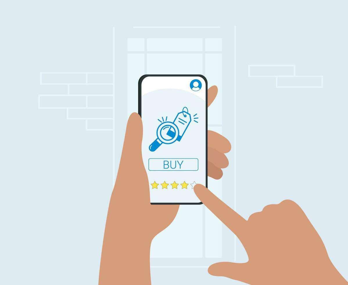 handhålsmobil med köpknapp på skärmen. vektor