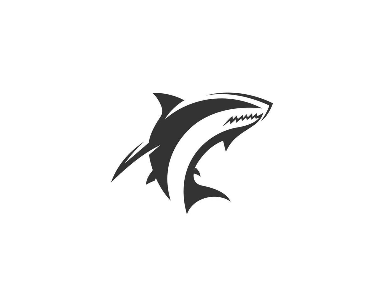 delfin och haj logotyp mall vektor ikon illustration.