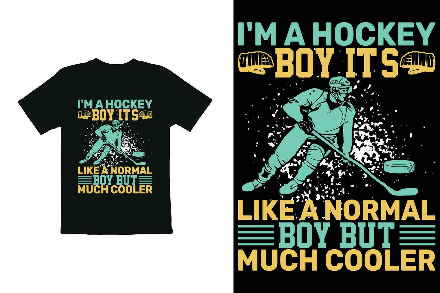 hockey t skjorta design vektor, hockey t skjorta grafik för skriva ut i skjorta, mugg, hatt etc vektor