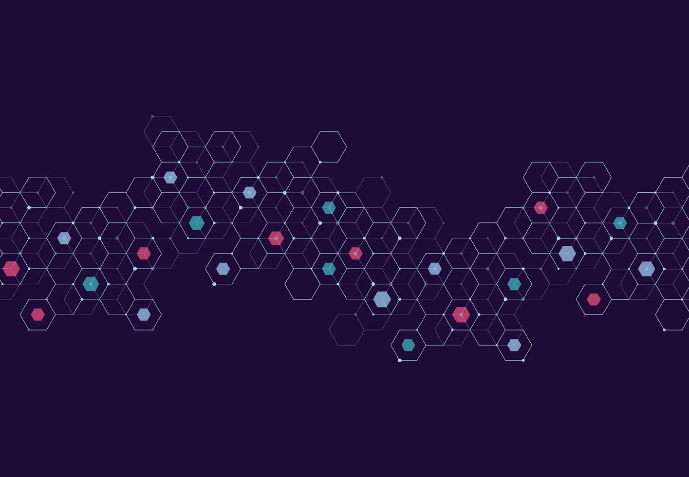 abstrakte hexagonale molekulare Strukturen im technologischen Hintergrund und im wissenschaftlichen Stil. medizinisches Design. Vektorillustration vektor