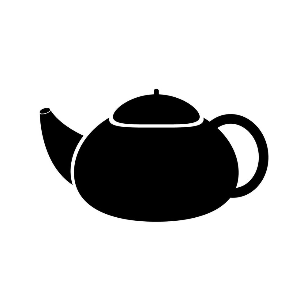 Kessel Teekanne Vektor Silhouette Symbol. Glyphe Illustration isoliert auf Weiß Hintergrund