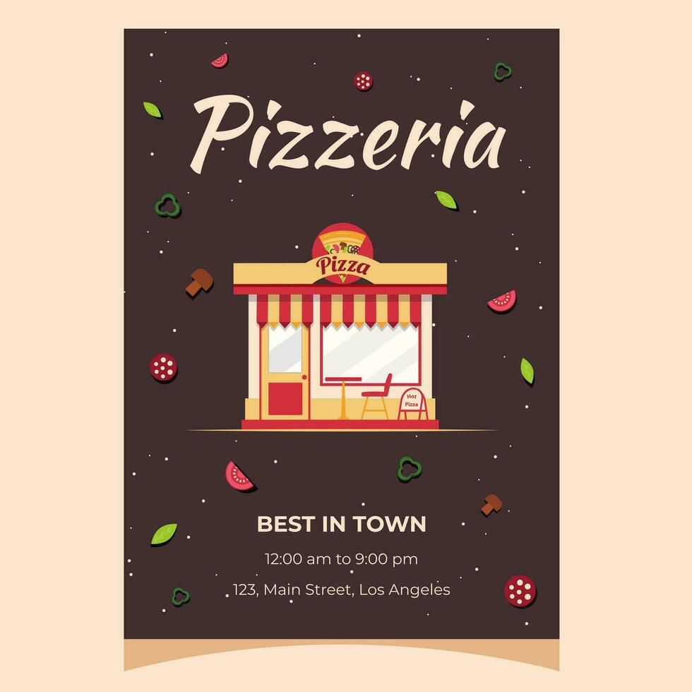 Pizza Flyer, Poster, Abdeckung, Banner oder Hintergrund. Vektor Illustration.