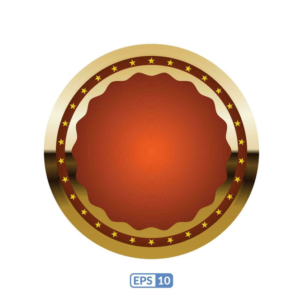 guld ram cirkel formad orange bricka. vektor