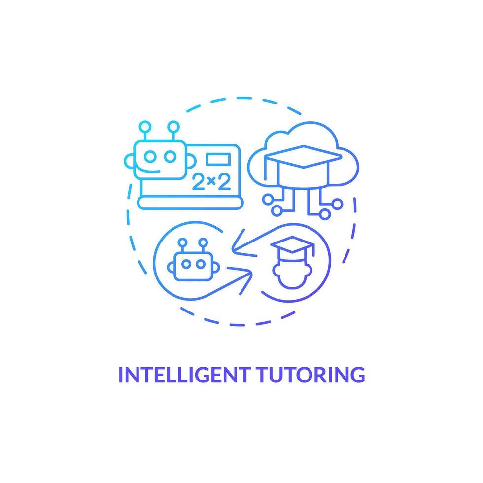 tunn linje lutning ikon representerar intelligent handledning i ai, isolerat vektor illustration, trogen utbildning.