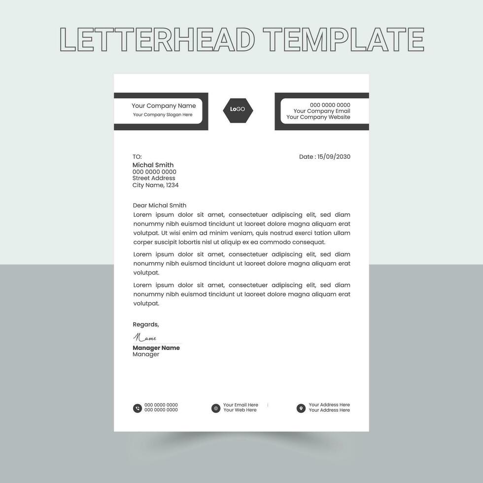minimal företags- brev mall design med geometrisk former. vektor grafisk design.