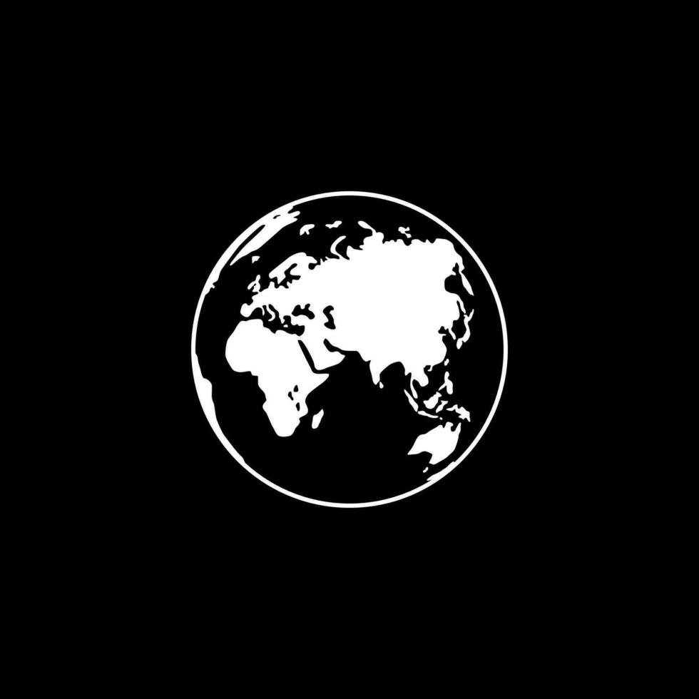 Welt Karte auf Globus Silhouette zum zum Symbol, Symbol, Anwendung, Webseite, Piktogramm, Logo Typ, Kunst Illustration oder Grafik Design Element. Vektor Illustration