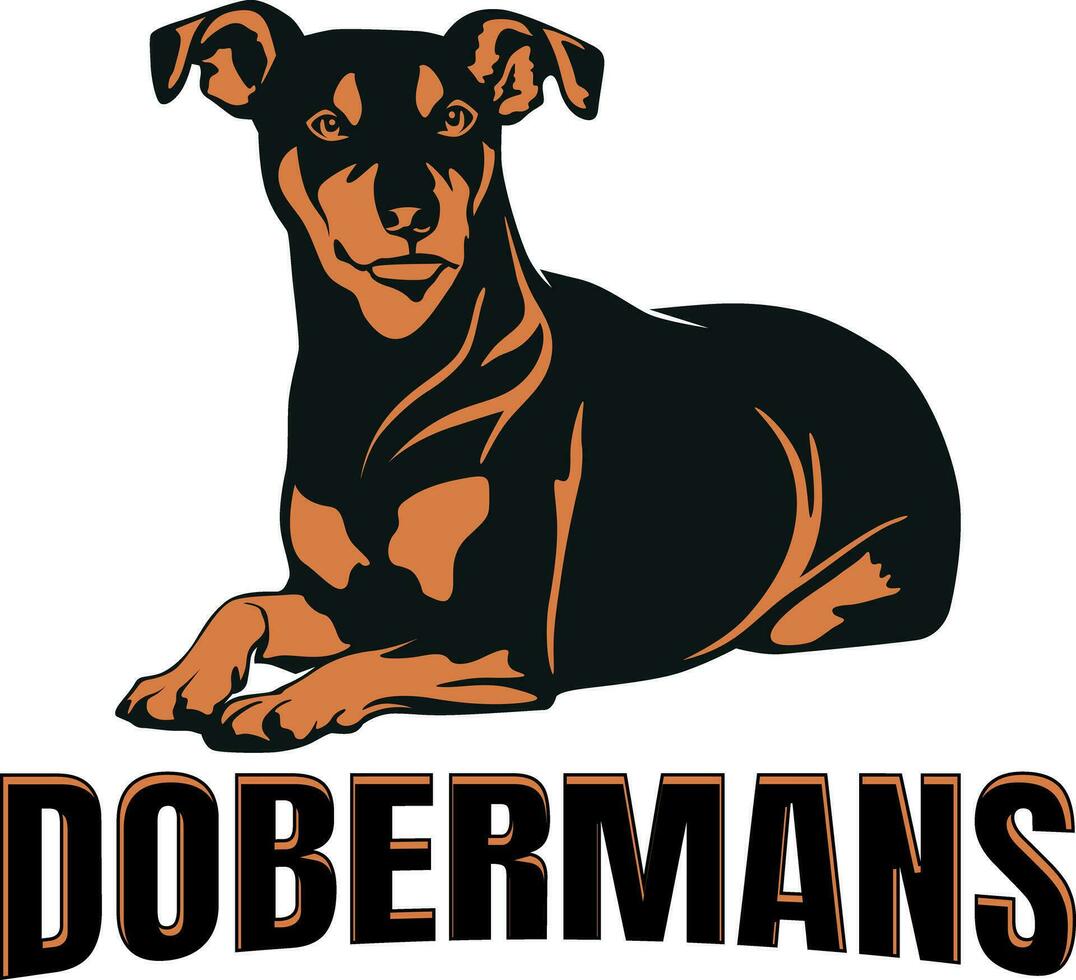 Dobermänner Hund Logo Design Vektor Kunst