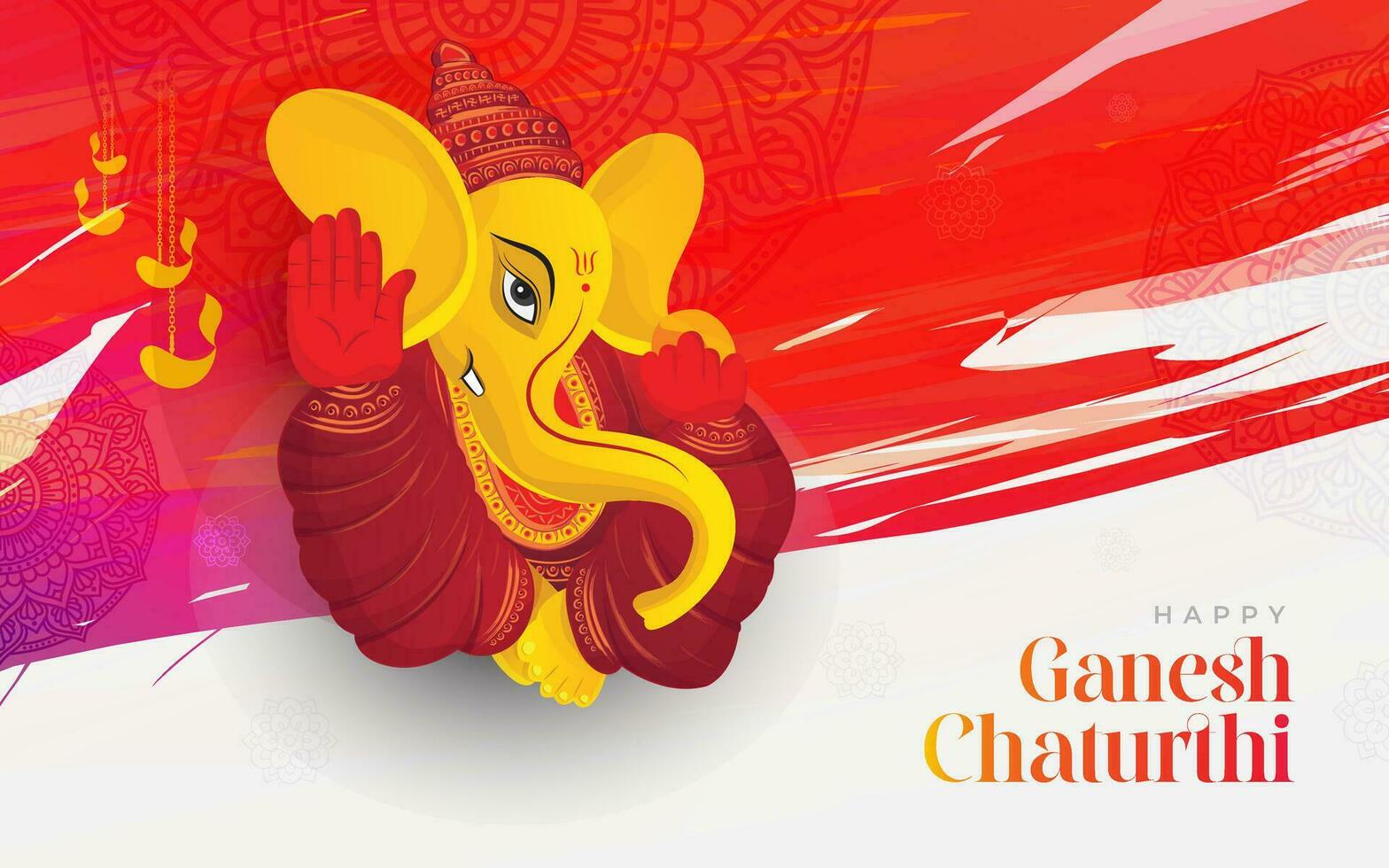 Lycklig ganesh chaturthi festival hälsning bakgrund mall vektor illustration