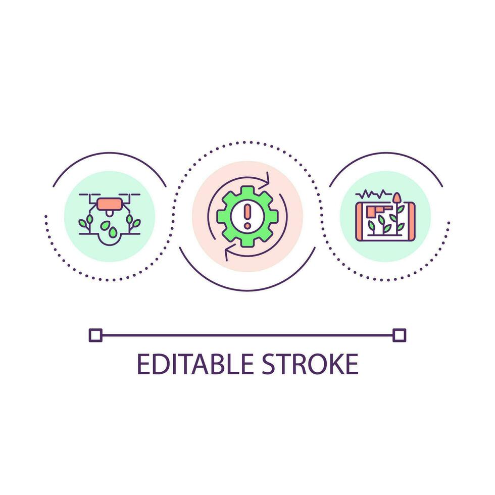 förse ny lantbruk teknik slinga begrepp ikon. justera företag till innovation. smart jordbruk abstrakt aning tunn linje illustration. isolerat översikt teckning. redigerbar strök vektor