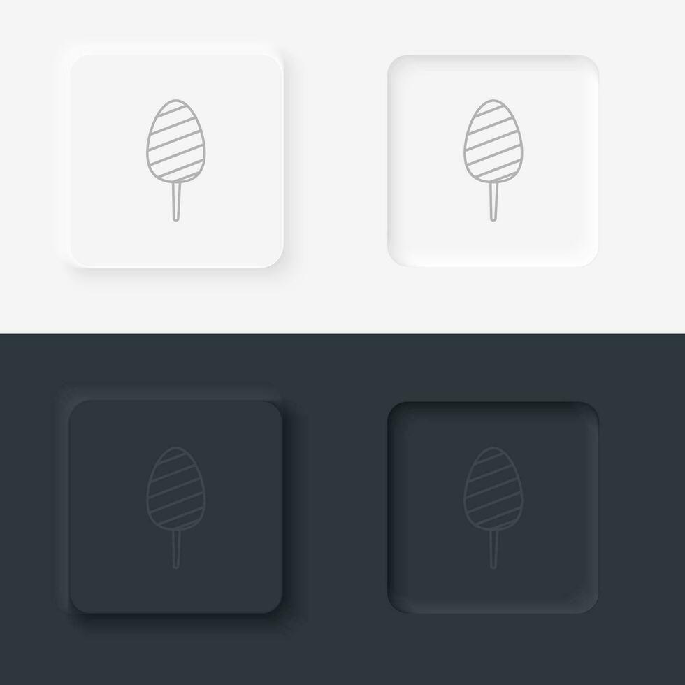 Süssigkeit, Süßigkeiten Zahnseide, neumorphisch Stil Taste vektor