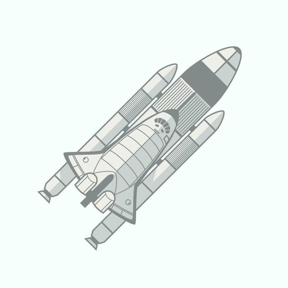 Raum Shuttle lineart eben Design auf Weiß vektor